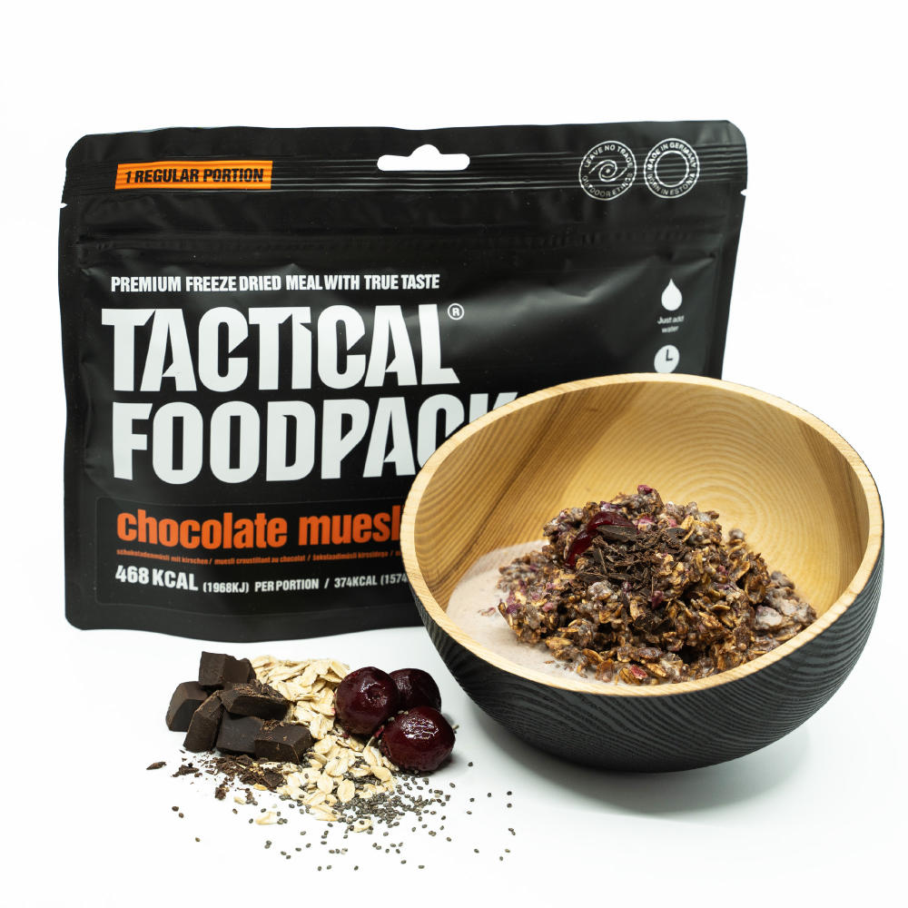 Dehydrované jedlo TACTICAL FOODPACK Čokoládové müsli s čerešňami
